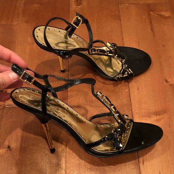 Black stone embroidered heels - Picture 7 of 9